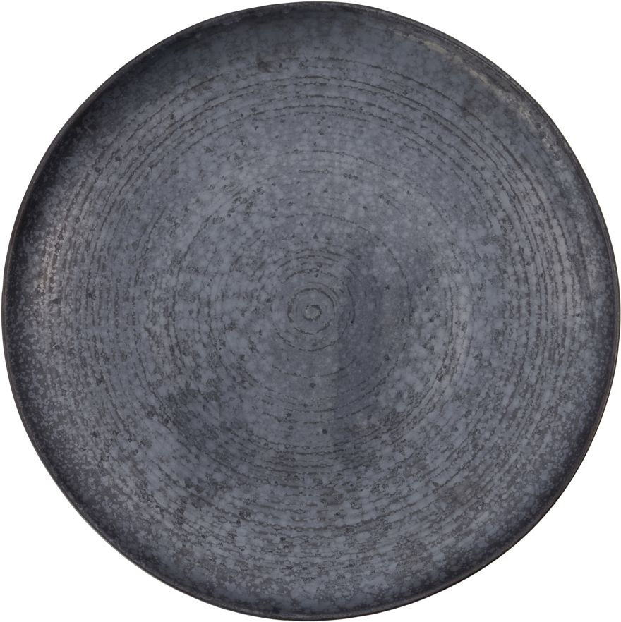 Serveringsfad House Doctor Pion ø36 cm stentøj med reaktiv glasur sort/brun