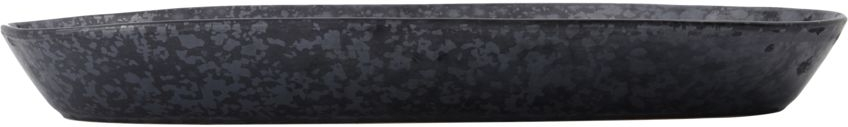 Serveringsfad House Doctor Pion stentøj sort 38 x 19 cm med reaktiv glasur