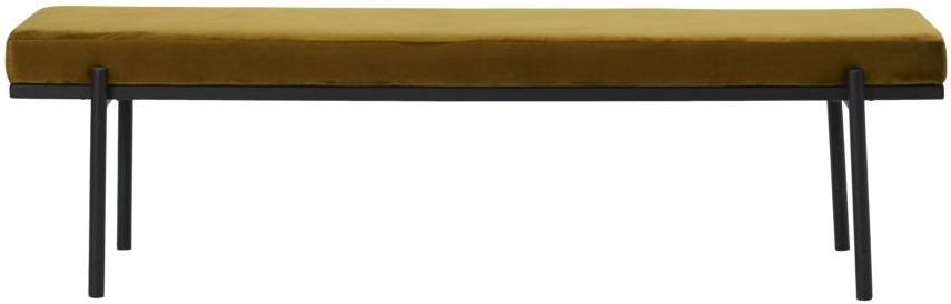 Entrébænk House Doctor Lao polstret velour mørk olivengrøn 160 cm