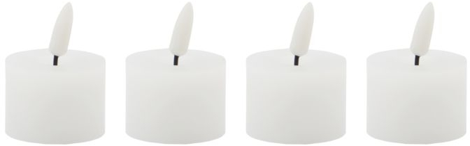 LED-fyrfadslys sæt 4 stk House Doctor LED-serie Ø4,5 x 6 cm hvid med timerfunktion