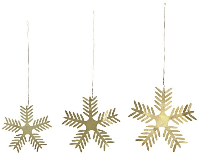 Stjerneophæng House Doctor Stars Lamet 3 stk antik messing Ø7,5 cm