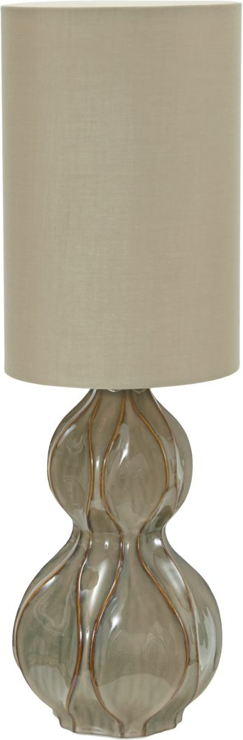 Bordlampe House Doctor Woma, keramisk fod & hørskærm, sand, Ø22 x H69 cm