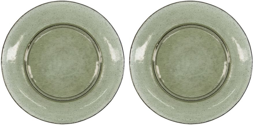Tallerken House Doctor Rain 27 cm grøn glas med luftbobler
