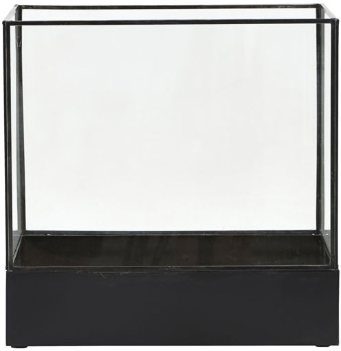 Displayboks og glasmontre House Doctor Plant i glas og messing antik sort 30x21x30 cm
