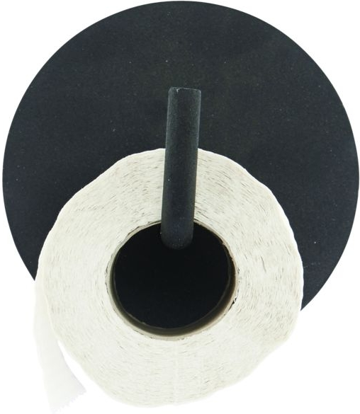 Toiletrulleholder House Doctor Text sort aluminium Ø13 x H12,5 x L5 cm