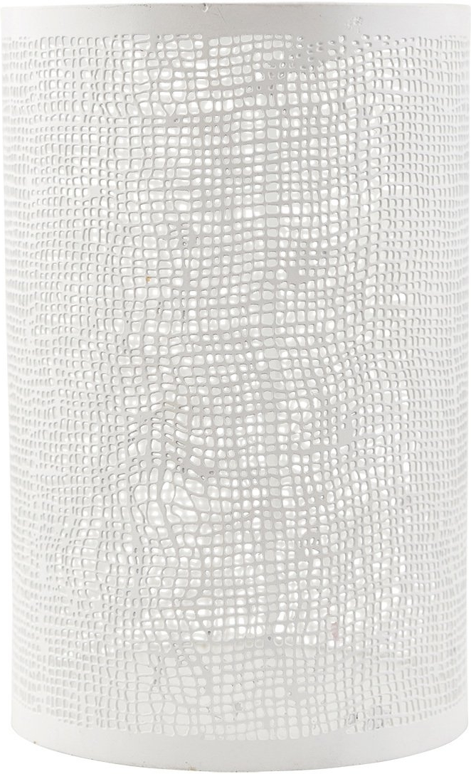 Fyrfadsstage House Doctor Hessian Ø12,5 x H19,5 cm jern hvid