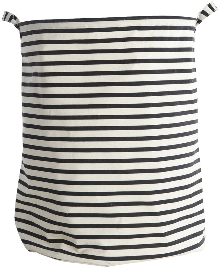 Vasketøjskurv House Doctor Stripes Ø40Ã50 cm sort/hvid med grafiske striber