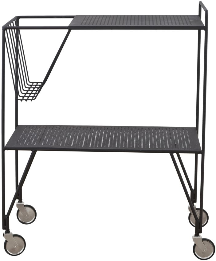 Trolley rullebord House Doctor Use sort stål H81xB40xL65 cm