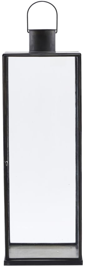 Dekorationslanterne House Doctor Narrow Antik Sort Jern Glas H60,5 x 20 x 20 cm