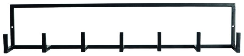 Knagerække House Doctor Rack  -  sort jern, 5 kroge, 60 x 12 cm