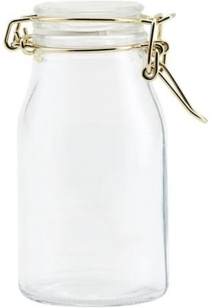 Opbevaringskrukke House Doctor Vario i glas med messinglås Ø5,8ÃH11 cm