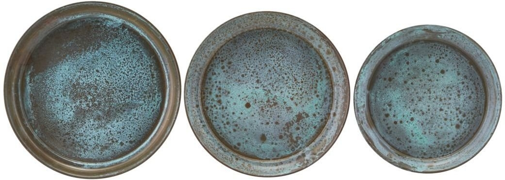 Dekorationsbakke House Doctor Use stål grøn Ø17 cm