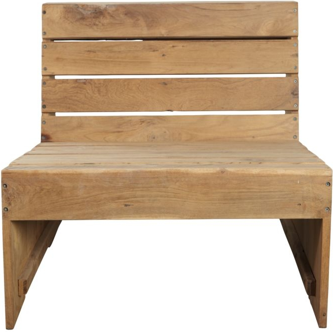 Udendørs loungestol House Doctor Woodie teaktræ natur H66ÃB60ÃL70 cm havestol