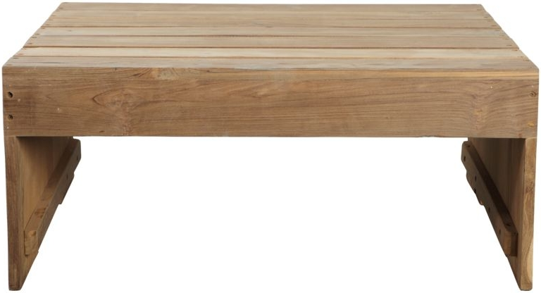 Udendørs sofabord/terrassebord House Doctor Woodie teak natur 82x70x35 cm