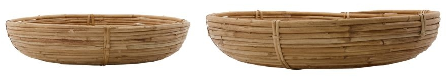 Dekorationsbakker sæt House Doctor Chaka 2 dele Ø32/40 cm natur rattan