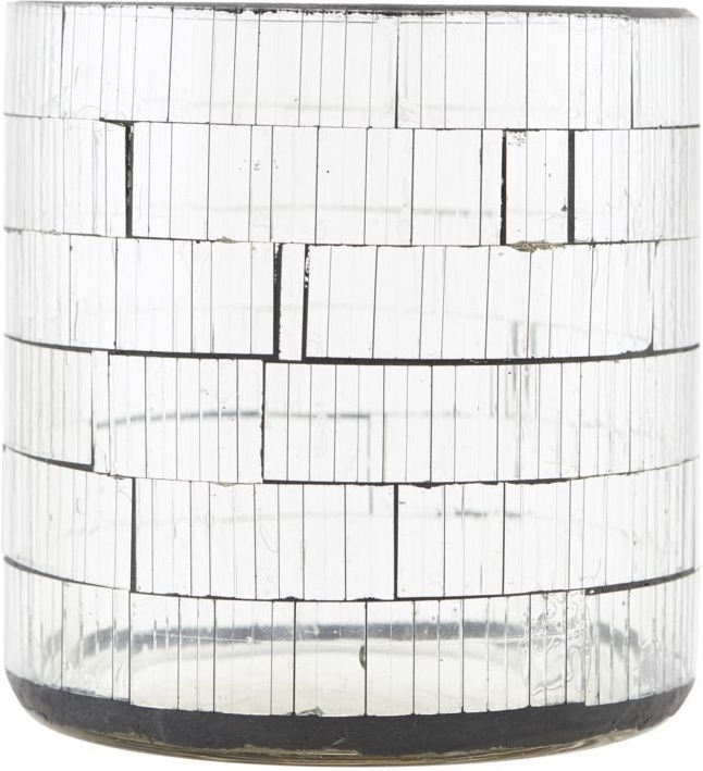 Fyrfadsstage lysholder House Doctor Brooken Ø10 x H10 cm transparent glas med cementdetalje