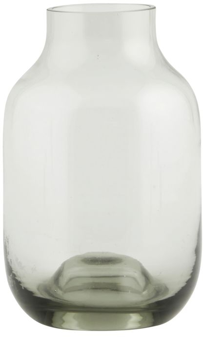 Vase House Doctor Shaped i gråt glas Ø9 x H14 cm