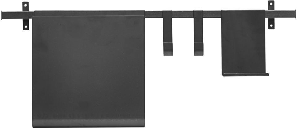 Knagerække House Doctor Virar jernfarvet stål med hylde & magasinholder 35Ã10,5Ã80 cm