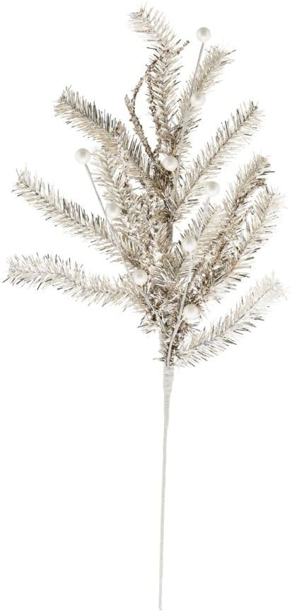 Julegren House Doctor Joy champagne 47 cm  -  elegant julepynt med hvide perler