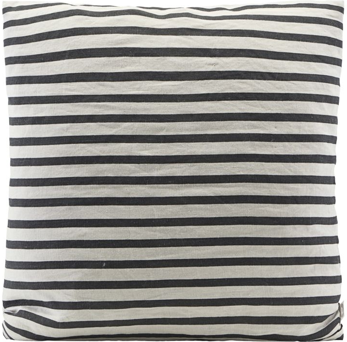 Pudebetræk til pyntepude House Doctor Stripe 60x60 cm sort/grå hør
