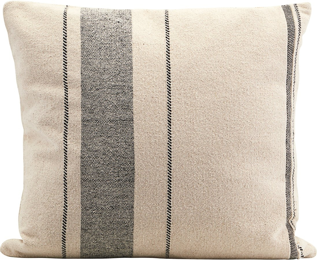 Pudebetræk House Doctor Morocco 50x50 cm 100% bomuld beige med dekorative striber
