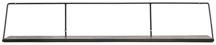Væghylde House Doctor Wired sortbejdset mangotræ og jern 130 cm