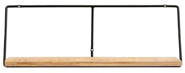 Væghylde House Doctor Wired i sort jern & natur mangotræ 24Ã70 cm