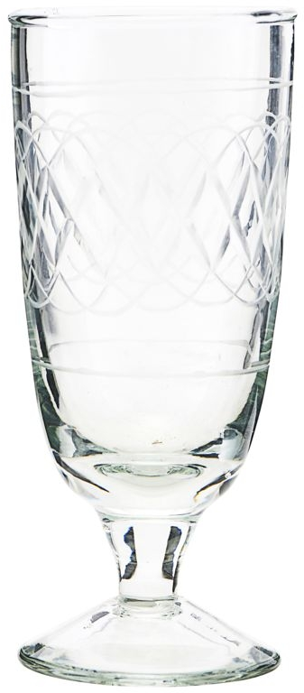 Drikkeglas House Doctor Vintage champagneglas Ø6,5Ã15 cm klart glas med dekorativt mønster og kort stilk