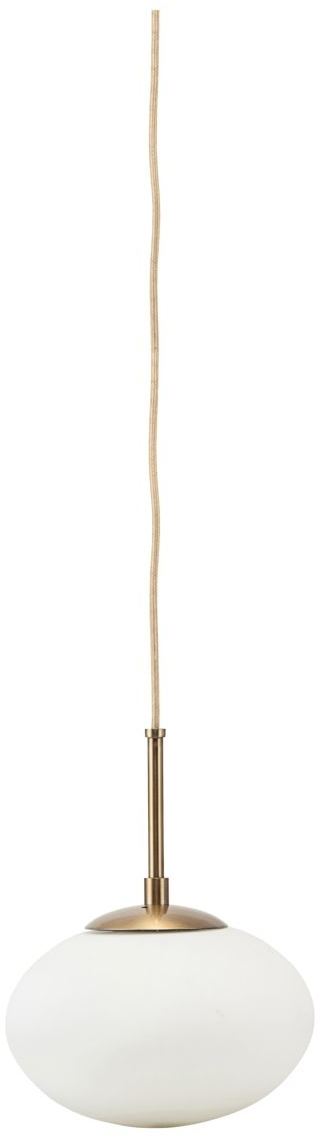Pendellampe / loftlampe House Doctor Opal Ø22 H17 cm hvid opalglas & messing metal håndlavet med 2,5 m ledning