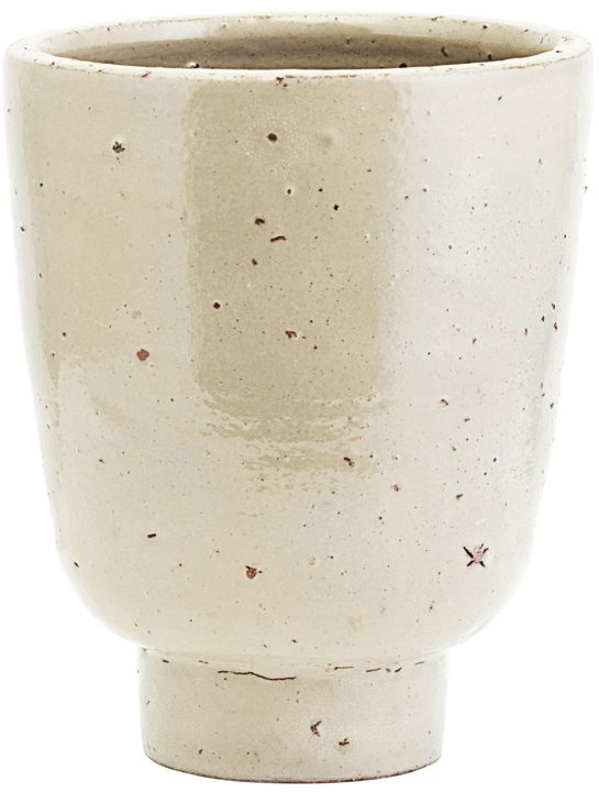 Urtepotte House Doctor Artist-serie beige ler glaseret Ø15 x H22 cm moderne design