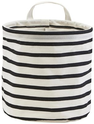 Vasketøjskurv House Doctor Stripes Opbevaringskurv Sort/Hvid Ø20 cm