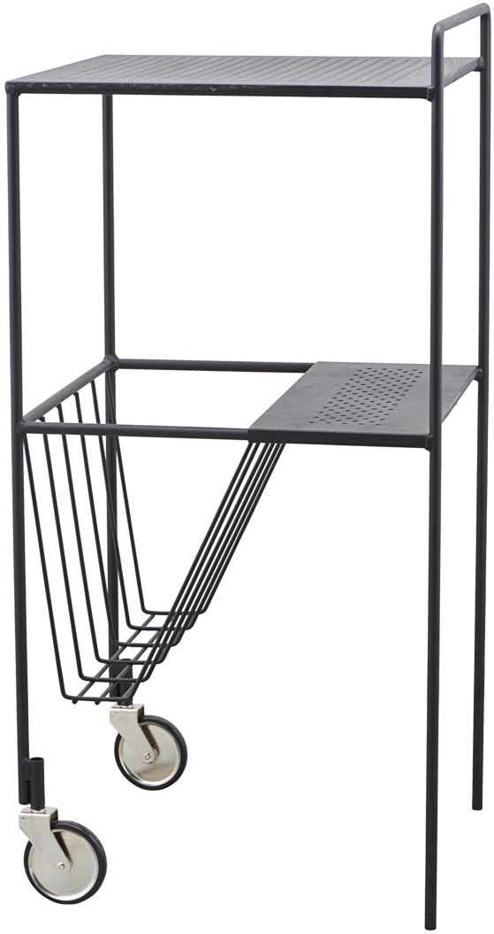 Trolley, serveringsvogn House Doctor Use i mat sort stål H75 x B35 x L35 cm