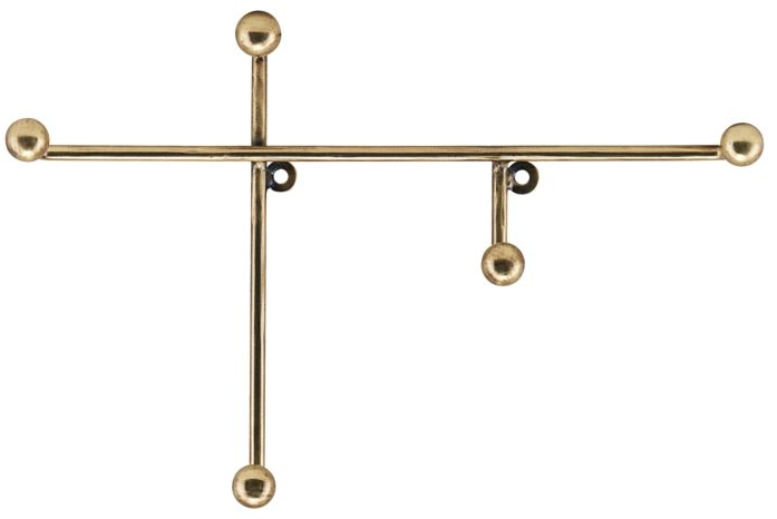 Knagerække House Doctor Prea antik messing asymmetrisk design rustfrit stål H18ÃL28 cm
