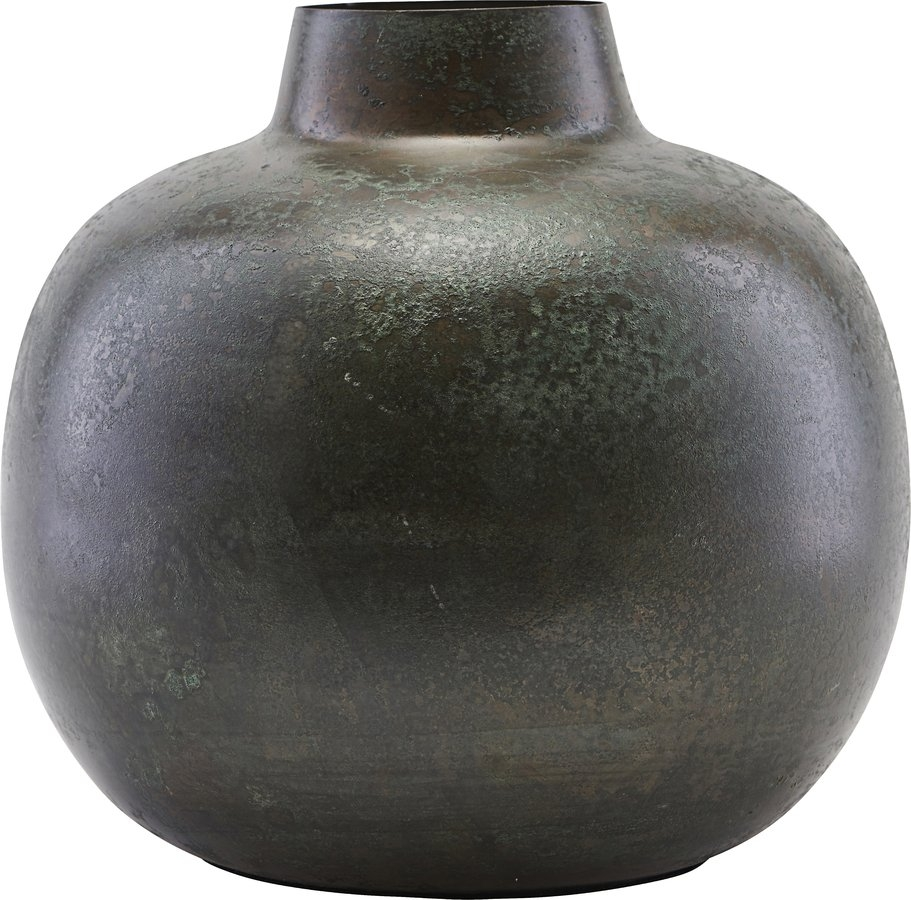 Vase House Doctor Cardinal stål grøn/brun Ø18,5Ã18 cm