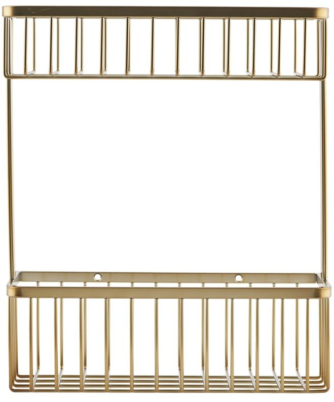 Opbevaringskurv til badeværelse House Doctor Bath Double messing rustfrit stål H33xB11xL28 cm