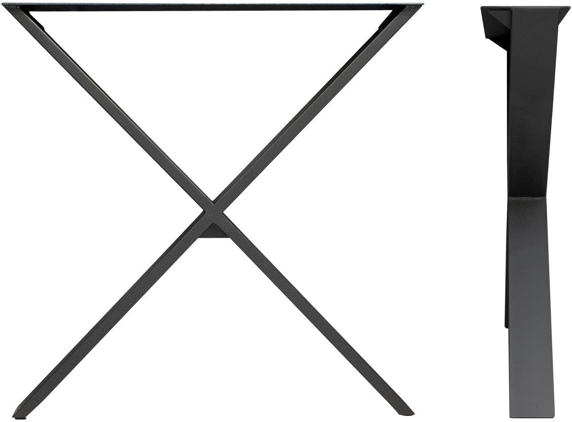 Bordben House of Sander Slim X Base til plankebord sort stål krydsstel H71ÃL70 cm