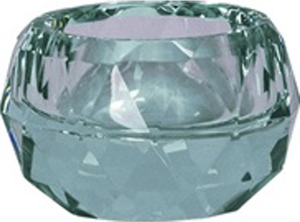 Fyrfadsstage House of Sander Georgine mintgrøn glas Ø5,5 x H4 cm kubistisk skåret