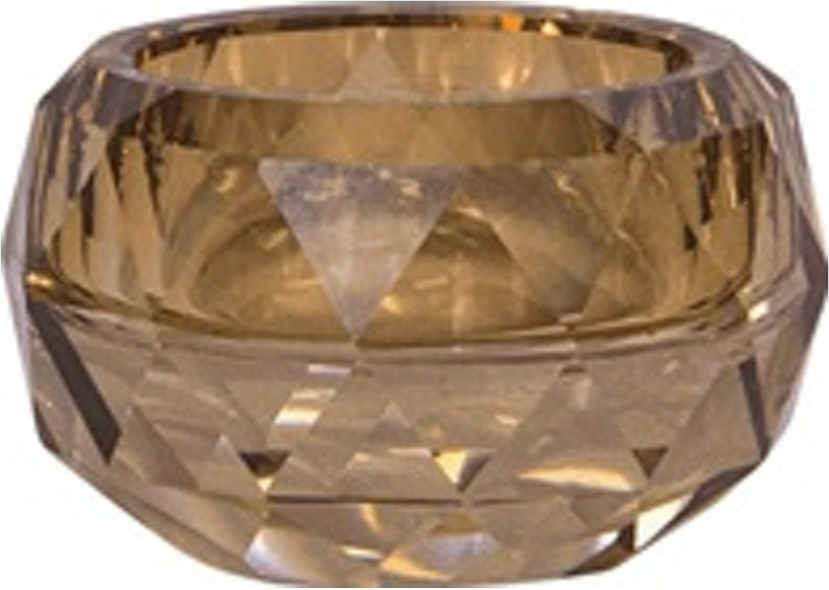 Fyrfadsstage House of Sander Georgine champagnefarvet glas H4ÃB5,5 cm