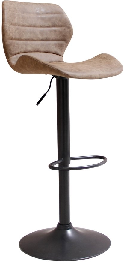 Barstol House of Sander Bola  -  Justerbar højde, ergonomisk PU-sæde og jernfod, minimalistisk design i brun/sort