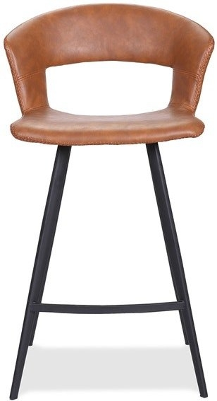 Barstol House of Sander Tora kunstlæder cognac sædehøjde 90,5 cm