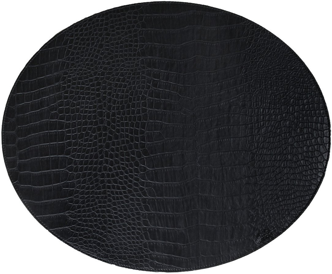 Dækkeserviet House of Sander Snake bordskåner imiteret læder sort 36,5x44,5 cm