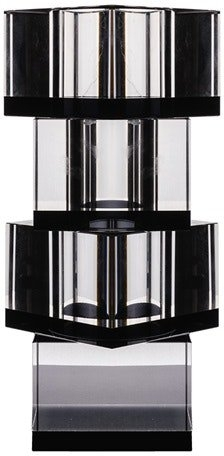Vase House of Sander Flora skulpturel glas-dekorationsvase H20 cm dyb sort røgfarve