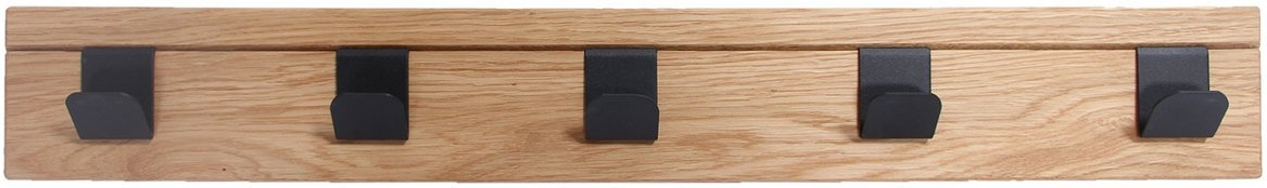 Knagerække House of Sander Hanger i egetræ natur med 5 sortmalede knager, bredde 72 cm