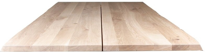 Bordplade til plankebord House of Sander Curve hvid egetræ 95x180x3 cm