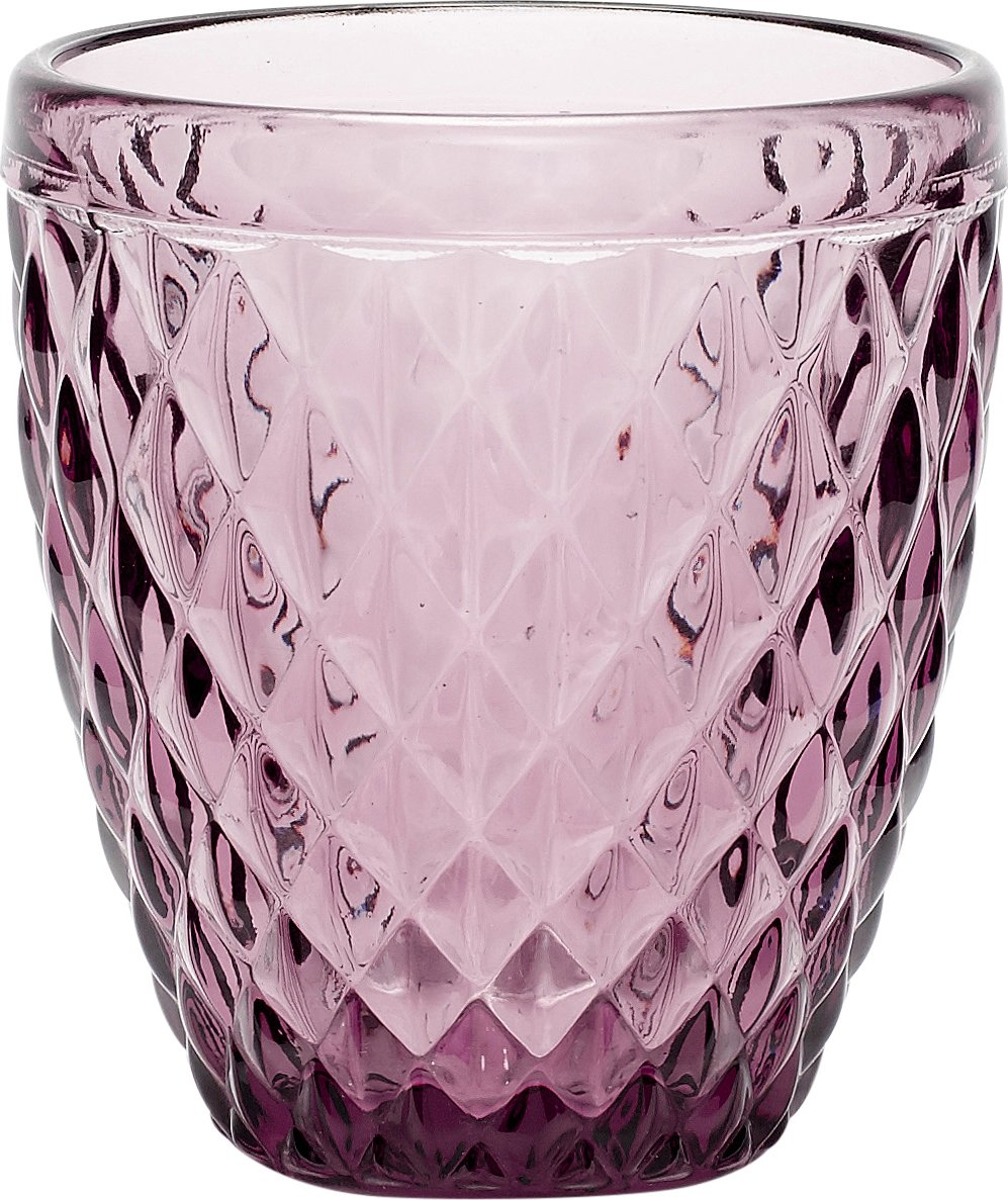 Fyrfadsglas Hübsch Azure Elegance, mønstret glas lilla Ø9 x H10 cm