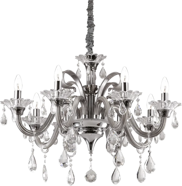Pendel lampe Ideal Lux Colossal Ø78 cm justerbar højde 85-160 cm gennemsigtig/krom