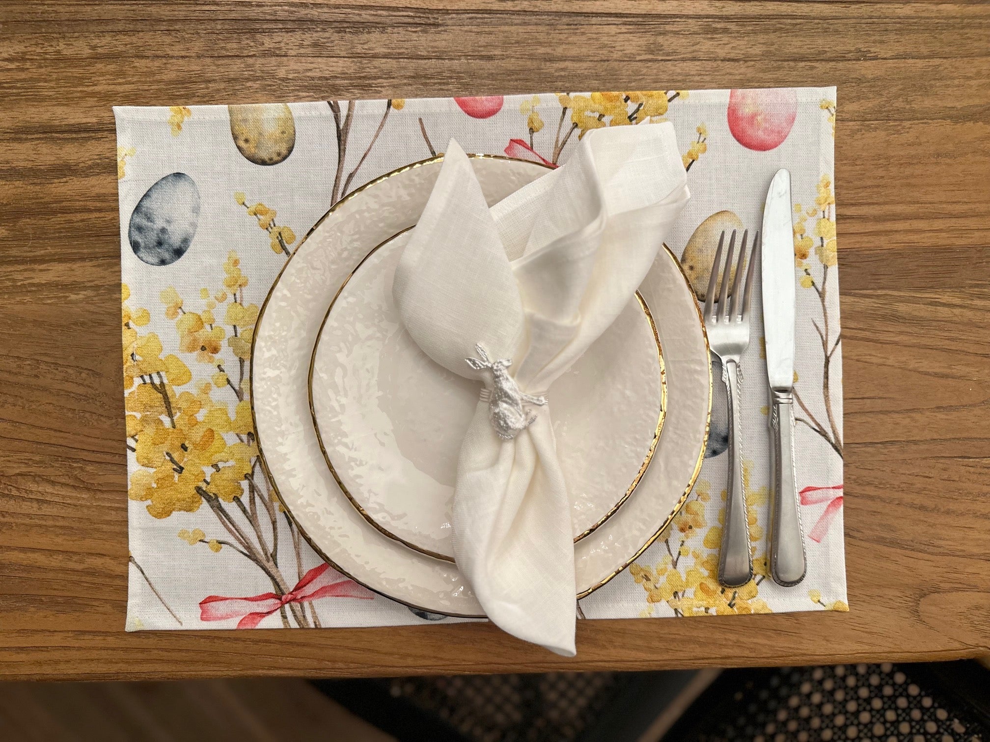 Dækserviet 30 Ã 43 cm, 100 % bomuld, trykt | Glædelig påske
