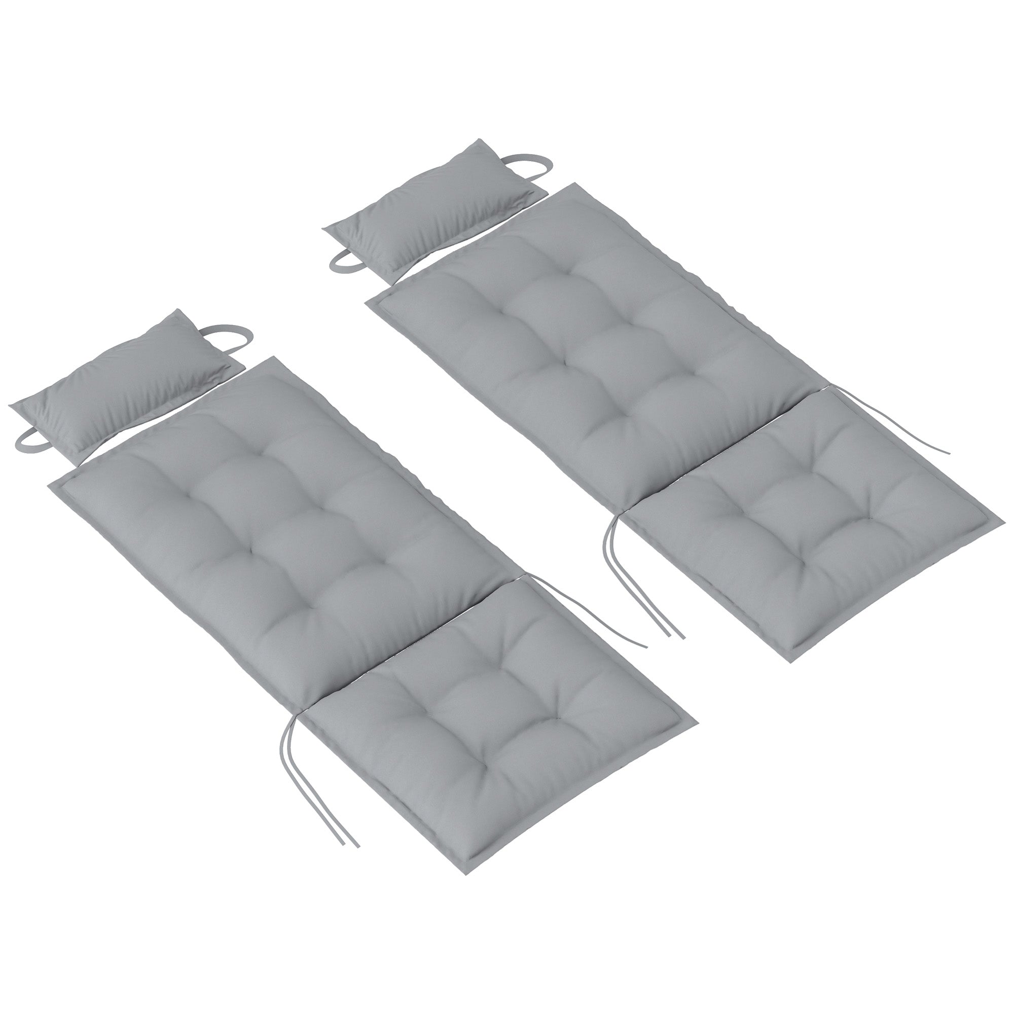 Sæt med 2 hynder til liggestol vandafvisende liggestol hynde til haveliggestol polstringshynde 50x116x5 cm, lysegrå