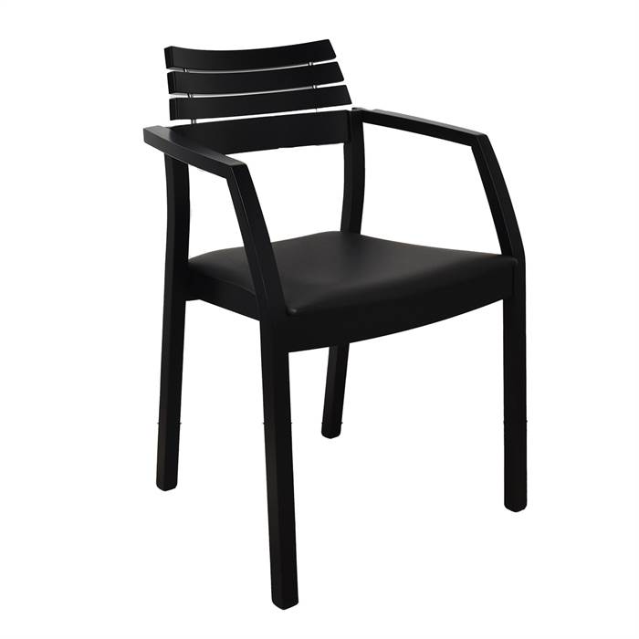 Findahl by Hammel Icon spisebordsstol - Sortmalet Bøg - sort læder  : Erling Christensen Møbler