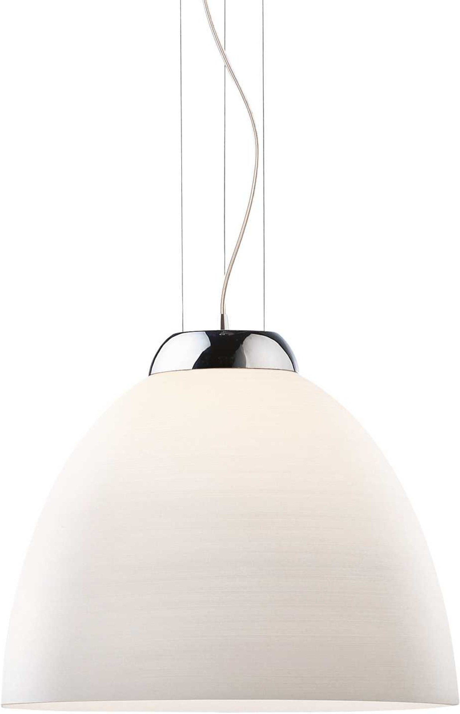 Pendellampe Ideal Lux Tolomeo Ø400 mm glas hvid/krom justerbar 42-251 cm